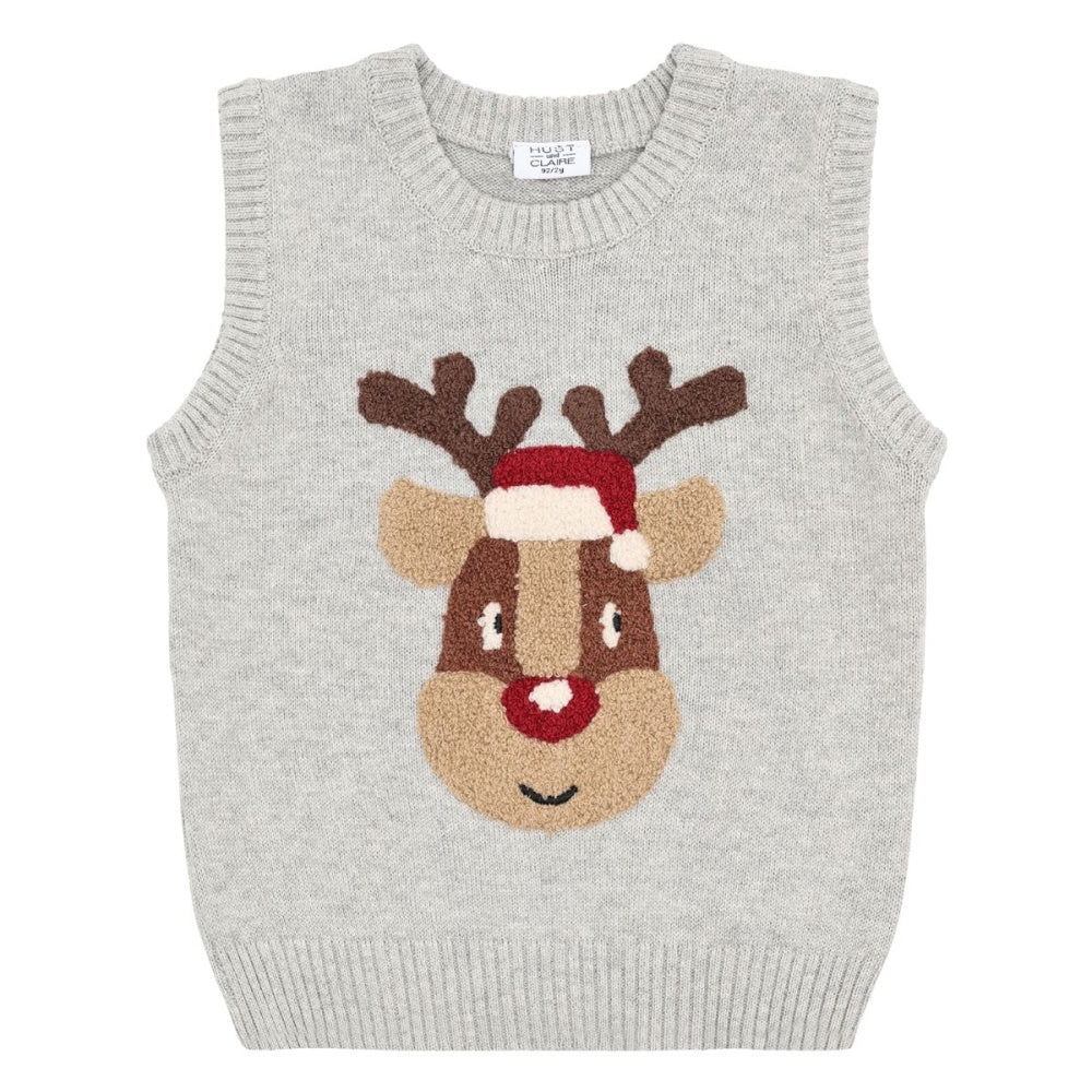 Hust and Claire - Vest Princo Reindeer Soft Grey Melange