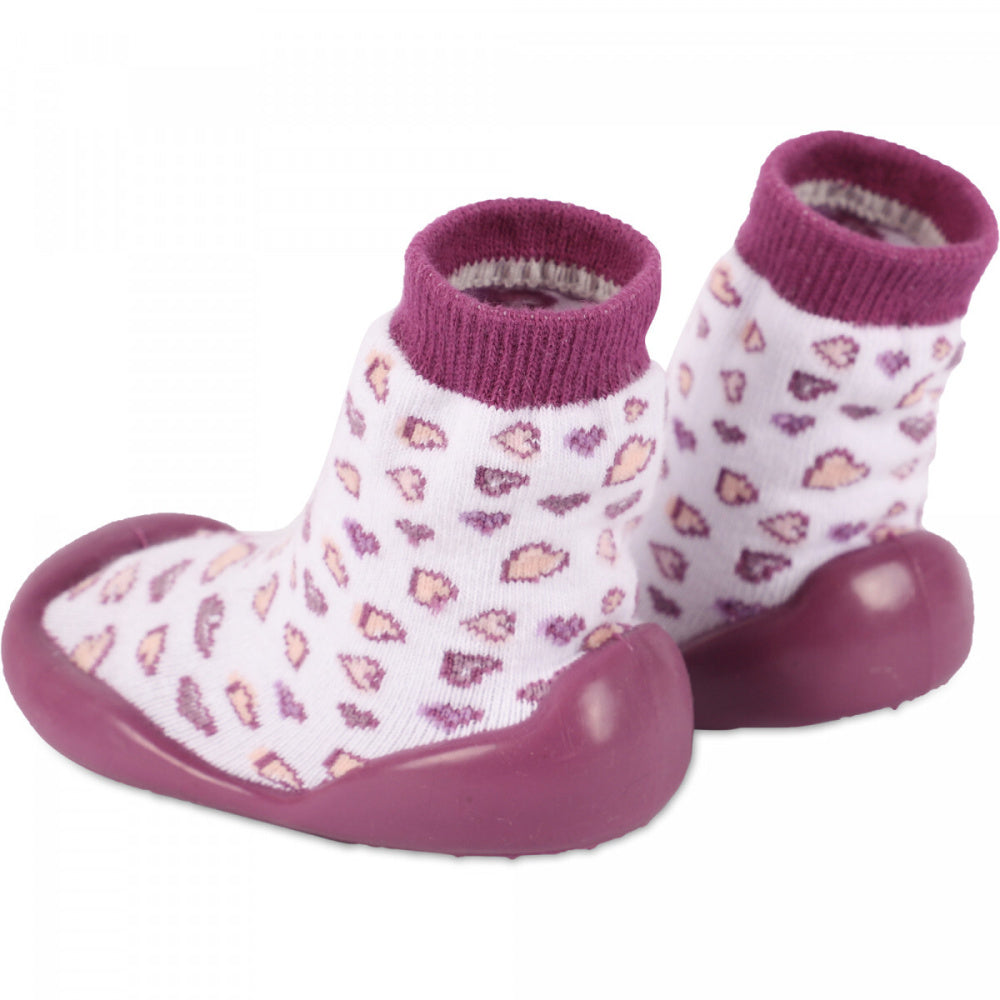 Rose et Chocolat - Sokketøfler Heart Purple