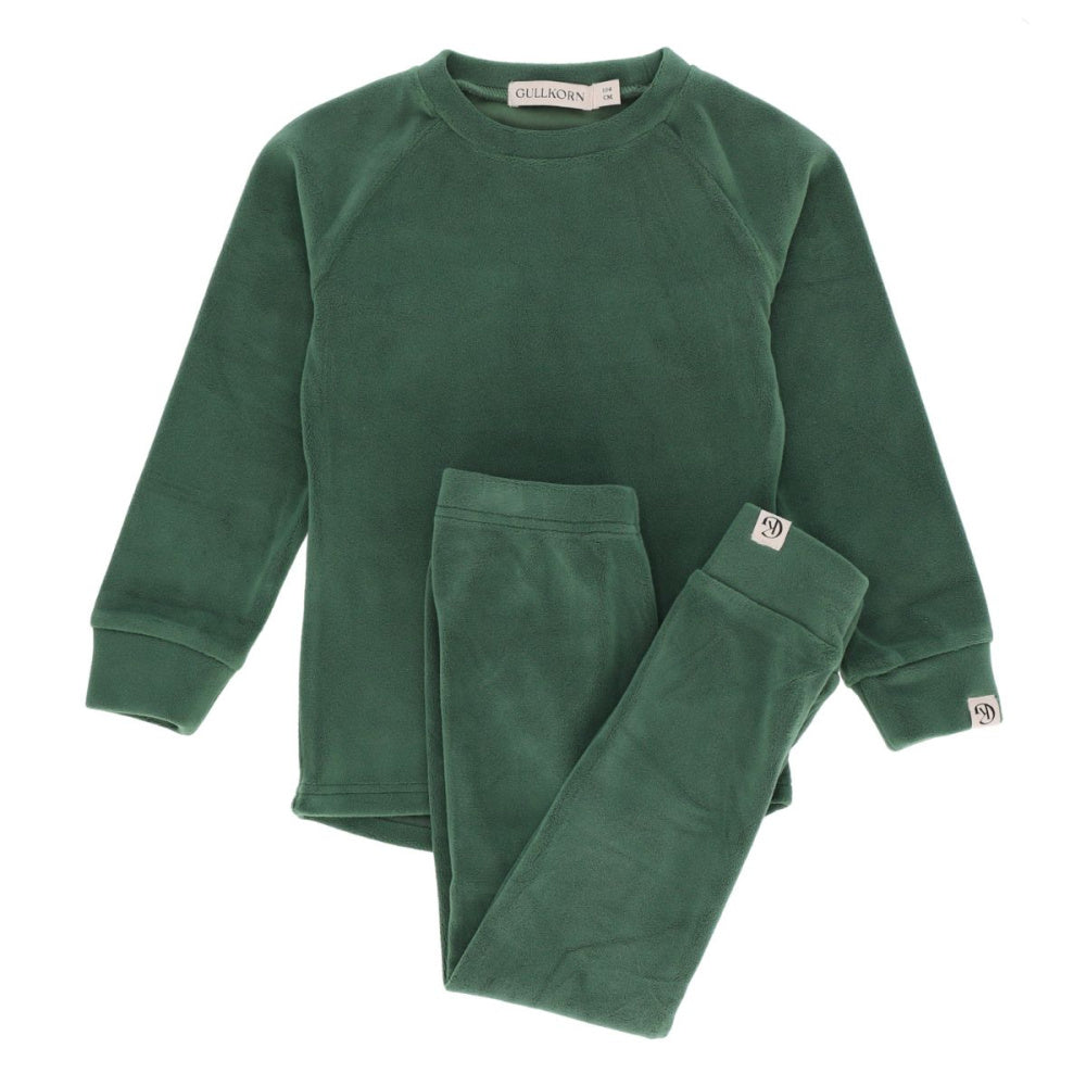 Gullkorn - Jona Fleece-sett Dyp Grønn