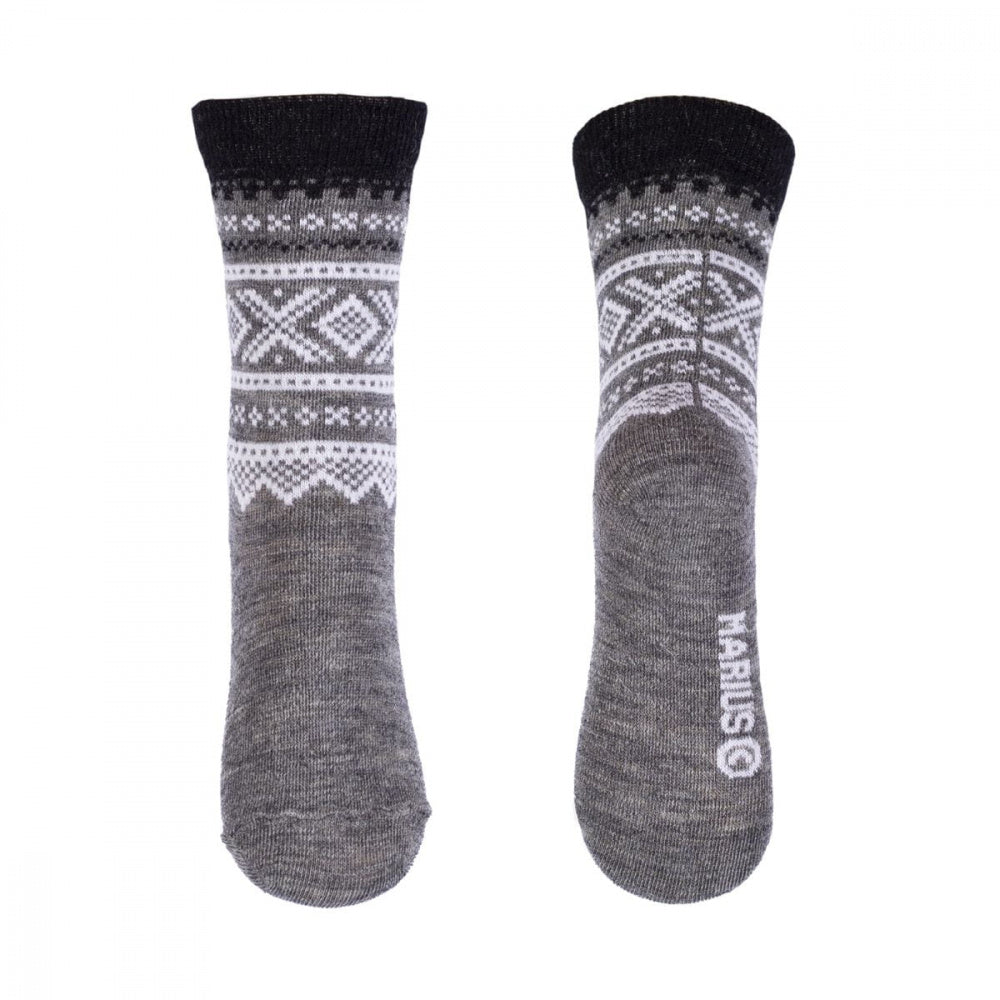 Marius Kids - 2pk Tynne Ullsokker Dark Mose & Grey