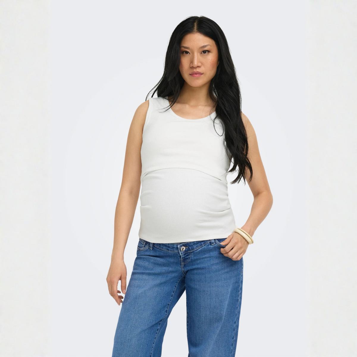ONLY Maternity - Amme-Tanktopp 2-pk Vira Hvit Sort