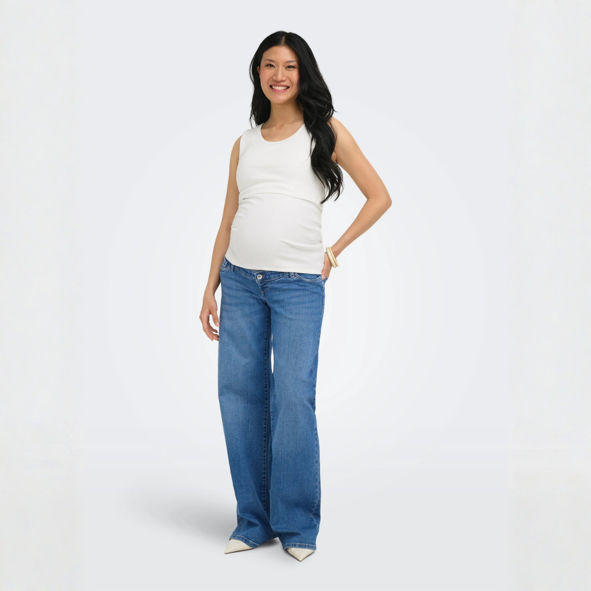 ONLY Maternity - Amme-Tanktopp 2-pk Vira Hvit Sort