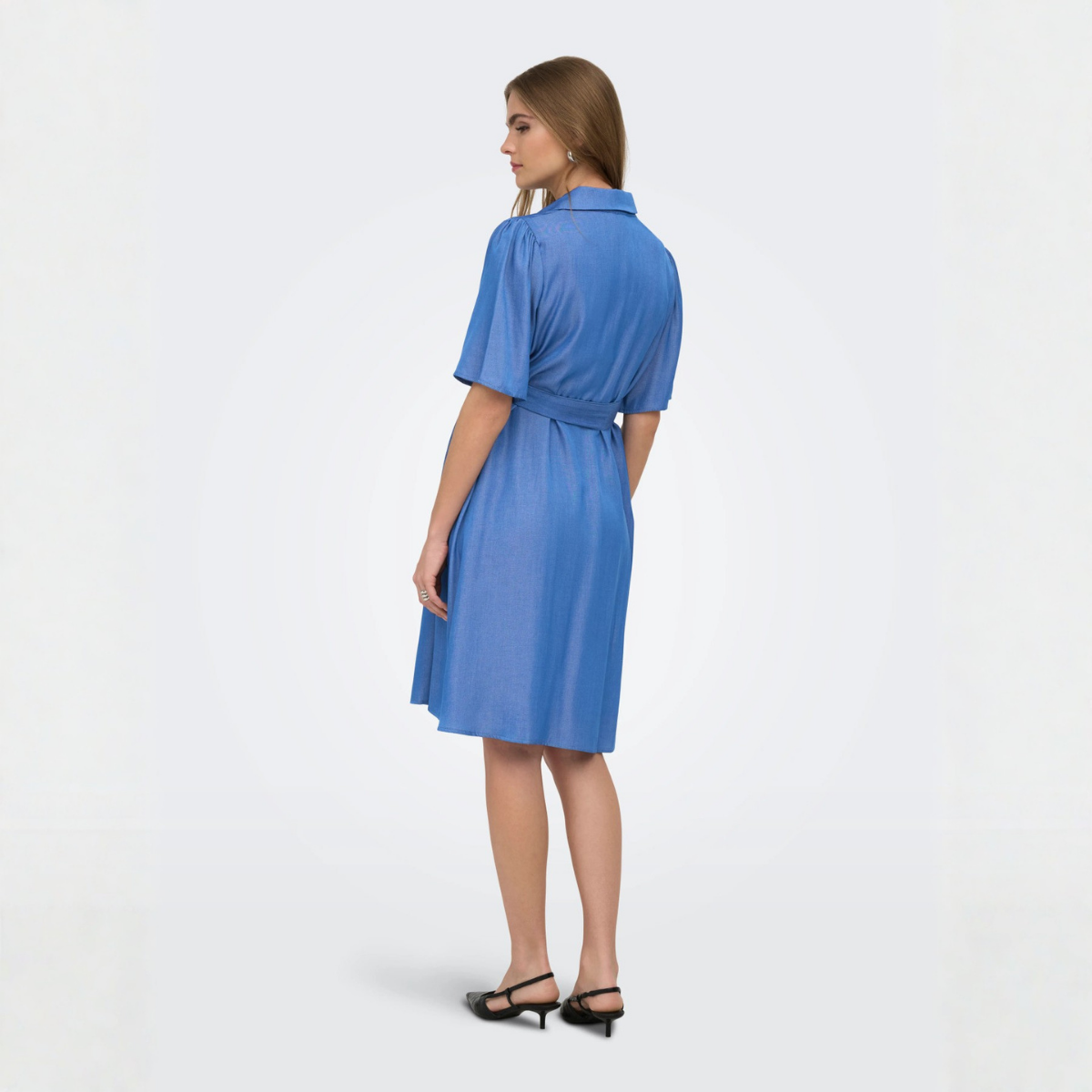 ONLY Maternity - Skjortekjole Mamma Medium Blue Denim