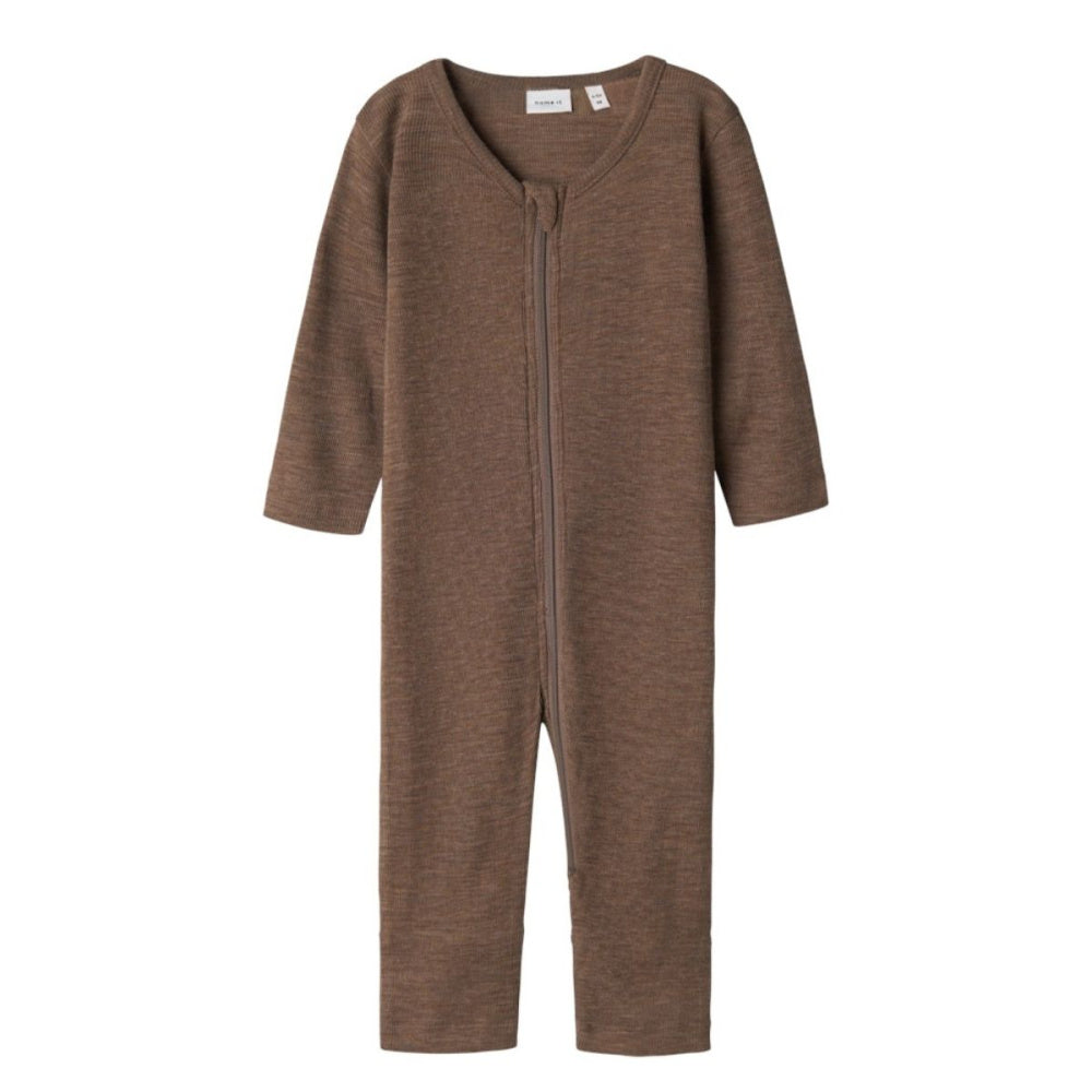 Name It - Heldress i Ull og Silke Rib Wossa Walnut