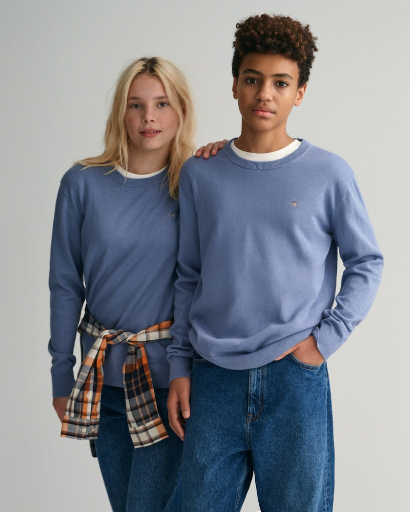 Gant - Genser Shield Classic C-Neck Muscari Blue