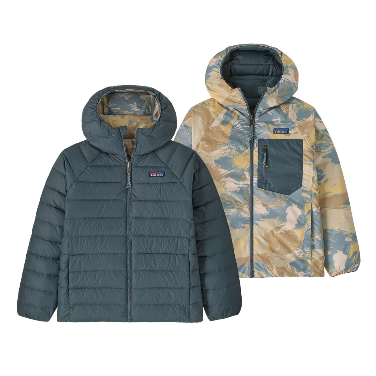 Patagonia - Kids Reversible Down Sweater Hoody Summit Blue
