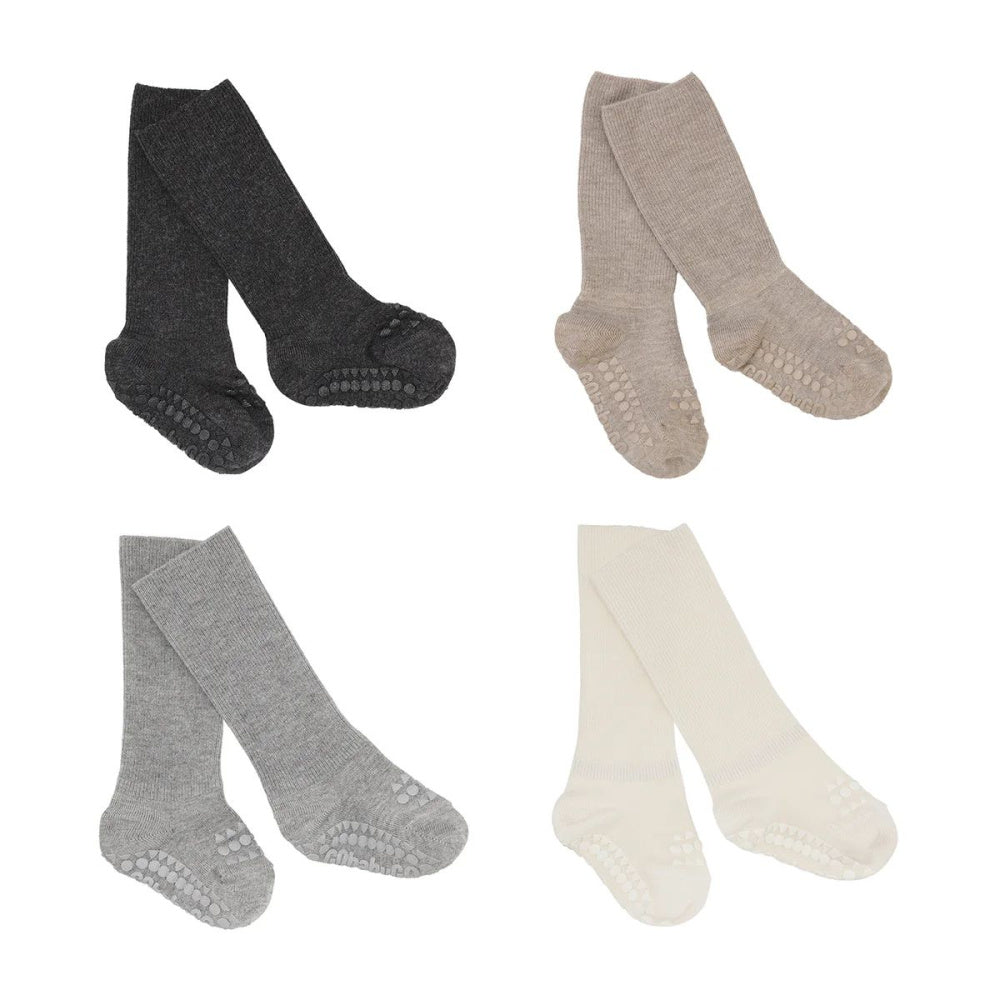 GoBabyGo - Sokker 4 pk Combo box Bambus Sand/ Off-White/ Grey