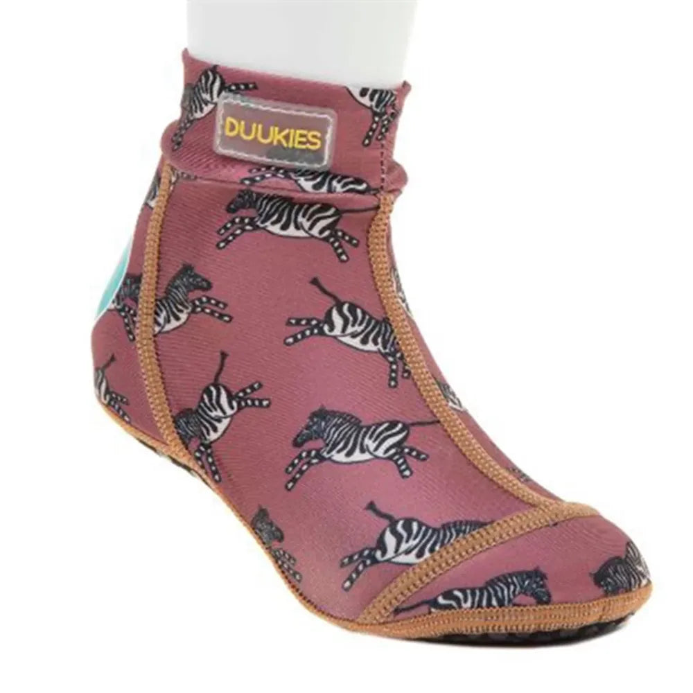 Duukies - Badesokker / Badesko Zebra Mørk Rosa