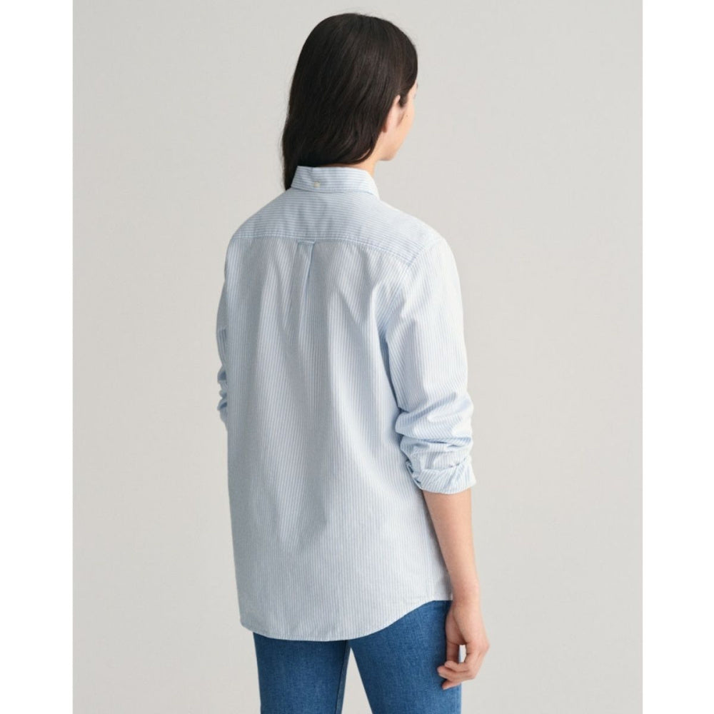 Gant - Skjorte Oxford Striped Capri Blue