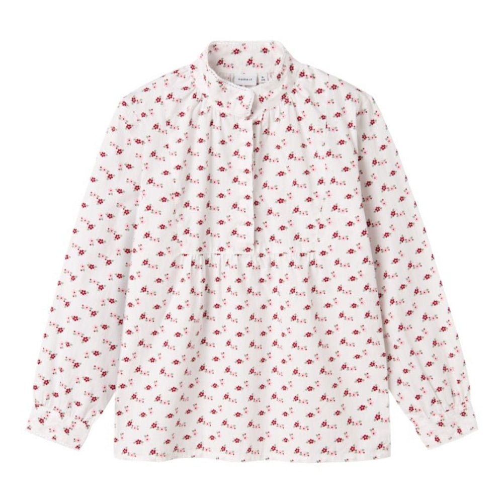 Name It - Bunadskjorte Jr Terina Bright White Flower AOP