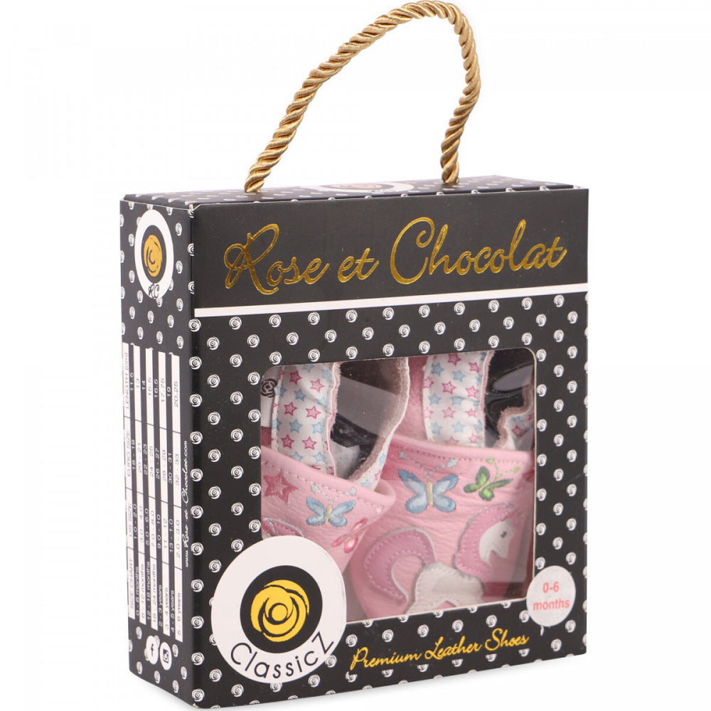 Rose et Chocolat - Tøfler i Skinn Magic Unicorn Pink