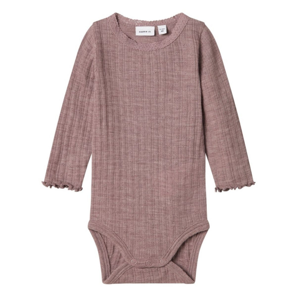 Name It - Body i Ull og Silke Rib Wossa Purple Dove