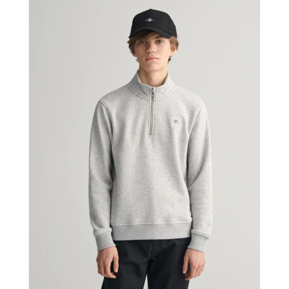 Gant - Genser Jr Shield Half Zip Light Grey Melange