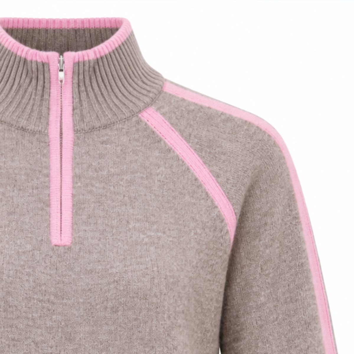 Genser Esther Half Zip Warm Taupe