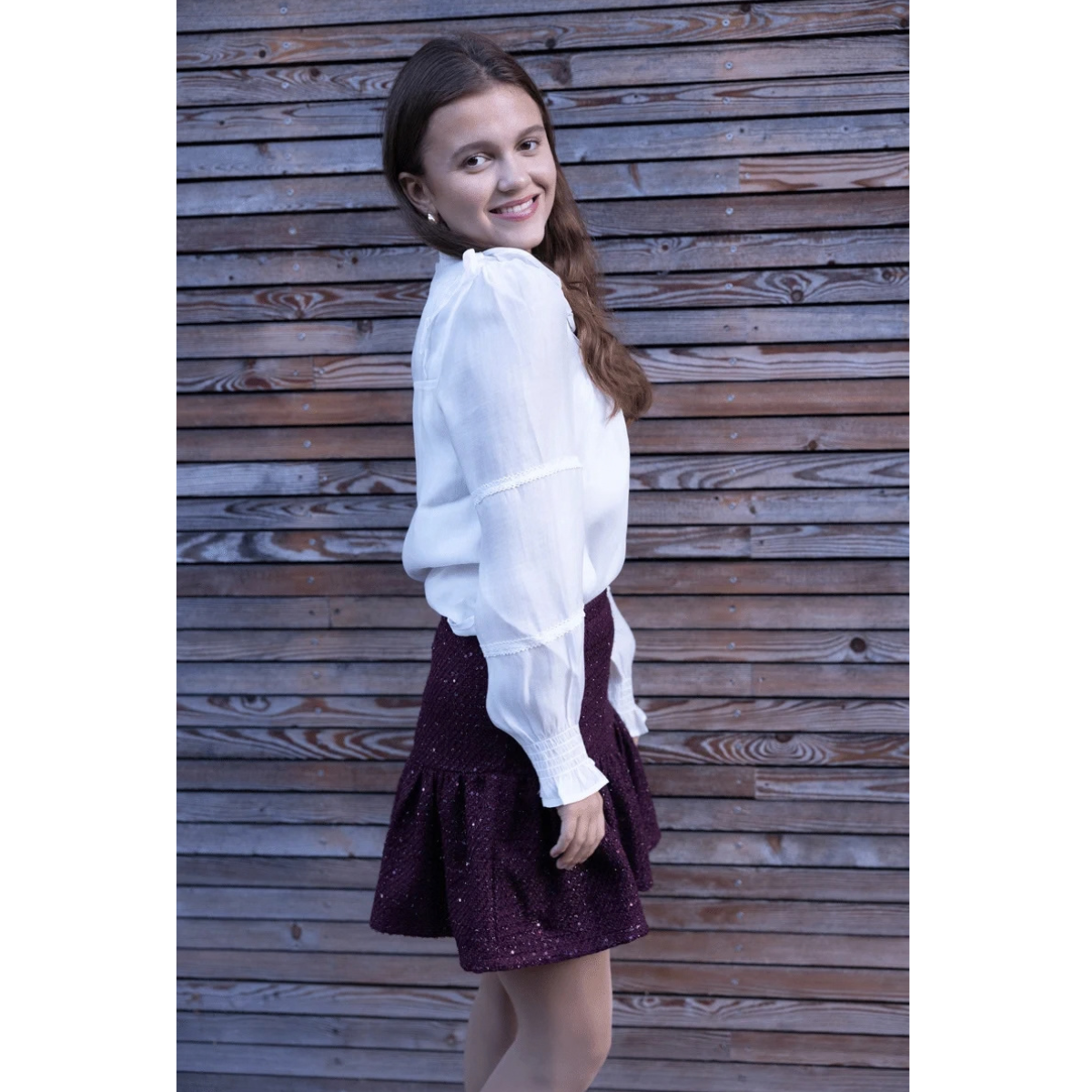 Vilje & Ve - Skjørt Laila Bouclé Burgundy