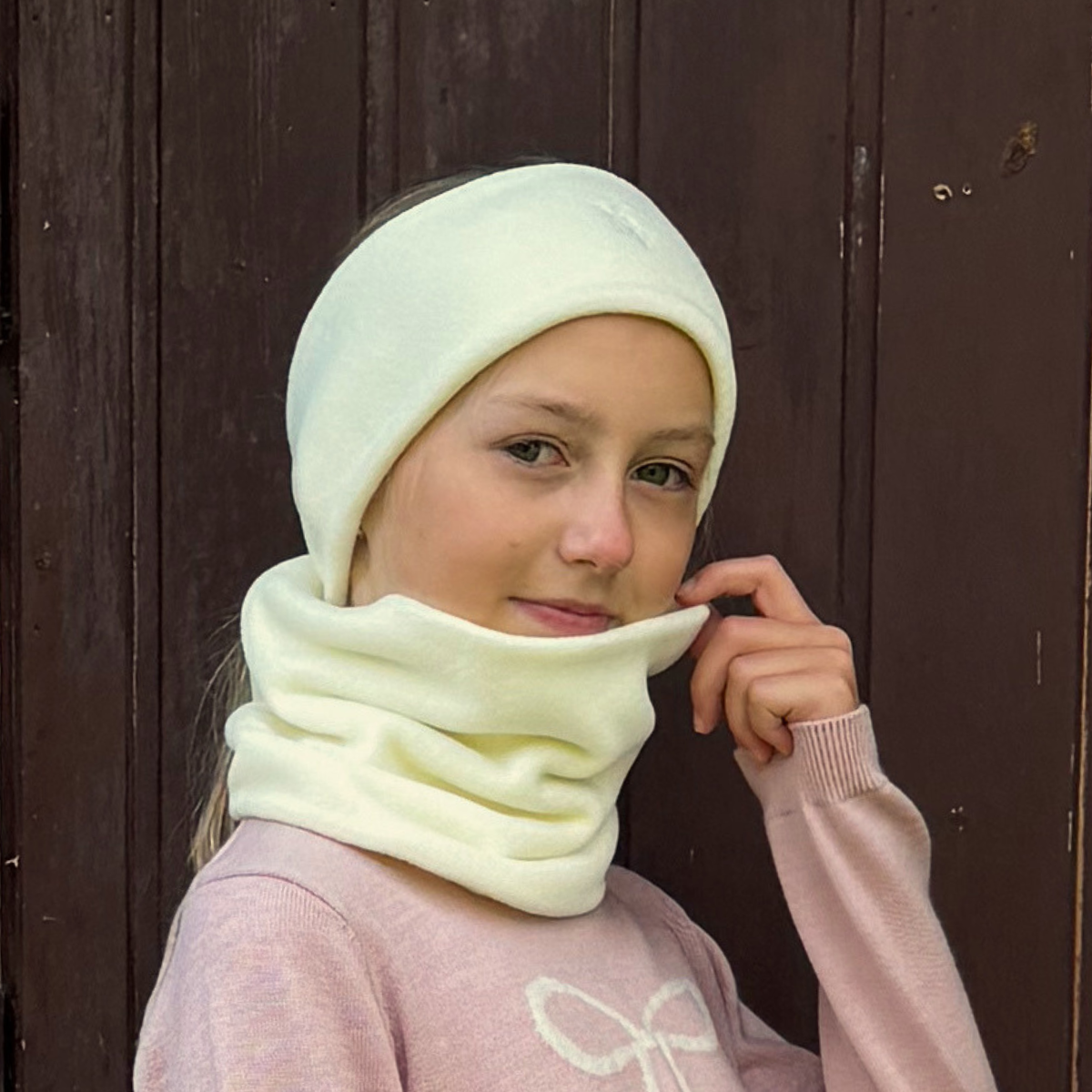 Vilje & Ve - Pannebånd i Fleece Od Off White