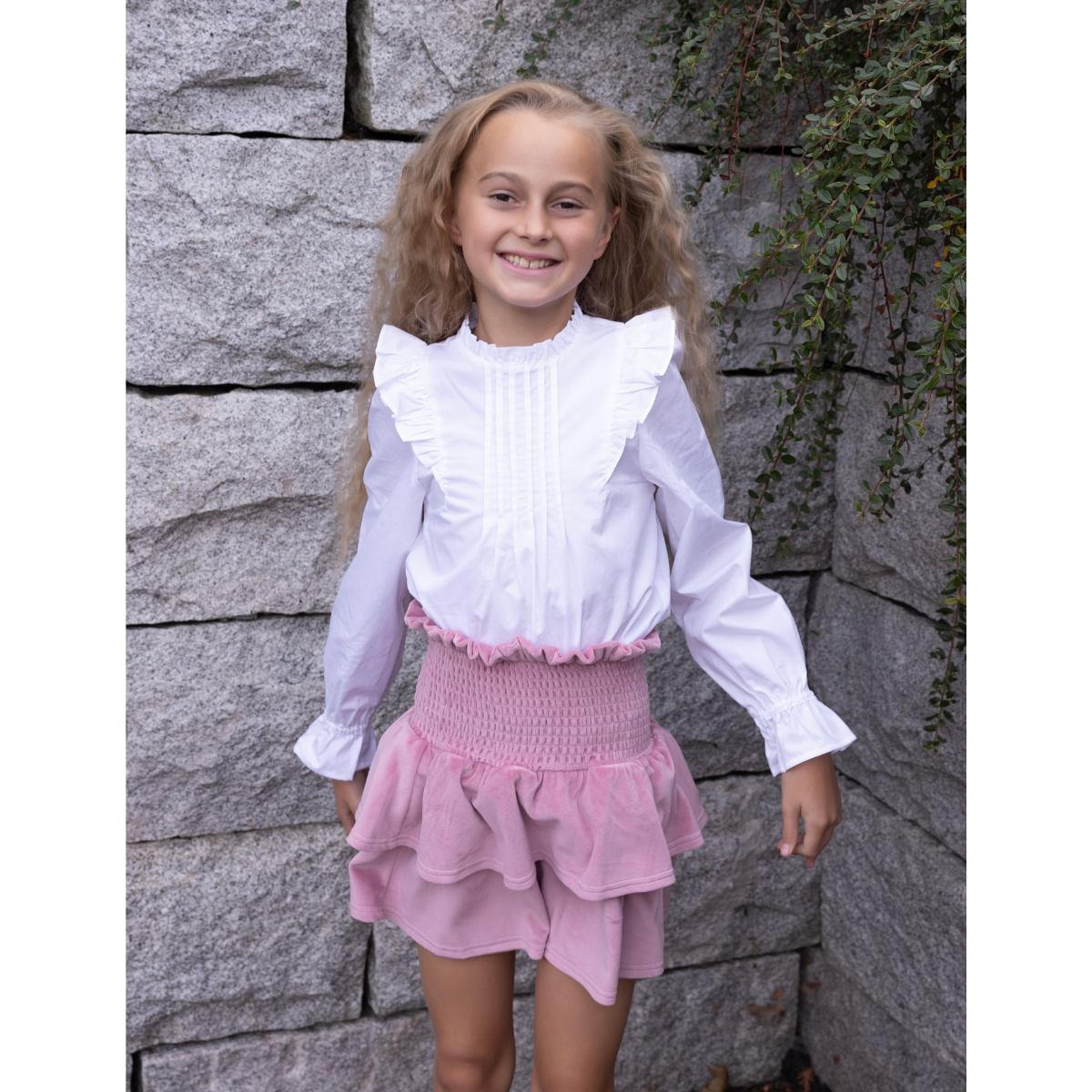 Vilje & Ve - Skjørt Hermine Velour Soft Pink
