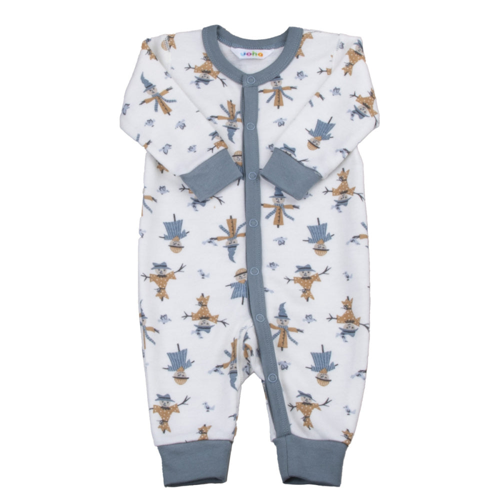 Joha - Heldress Ull og Bambus Scarecrow Off White/ Blue