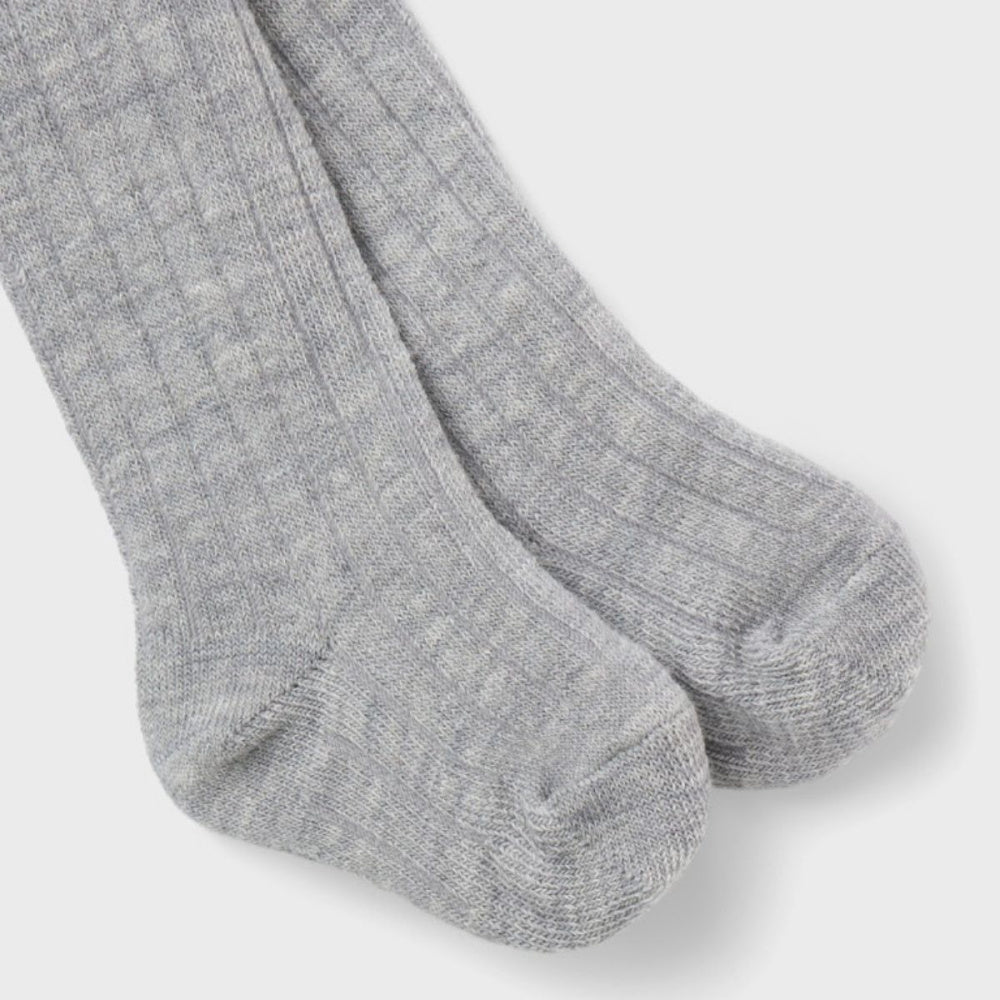 Name It - Strømpebukse Rib Ull Baby Wakma Grey Melange
