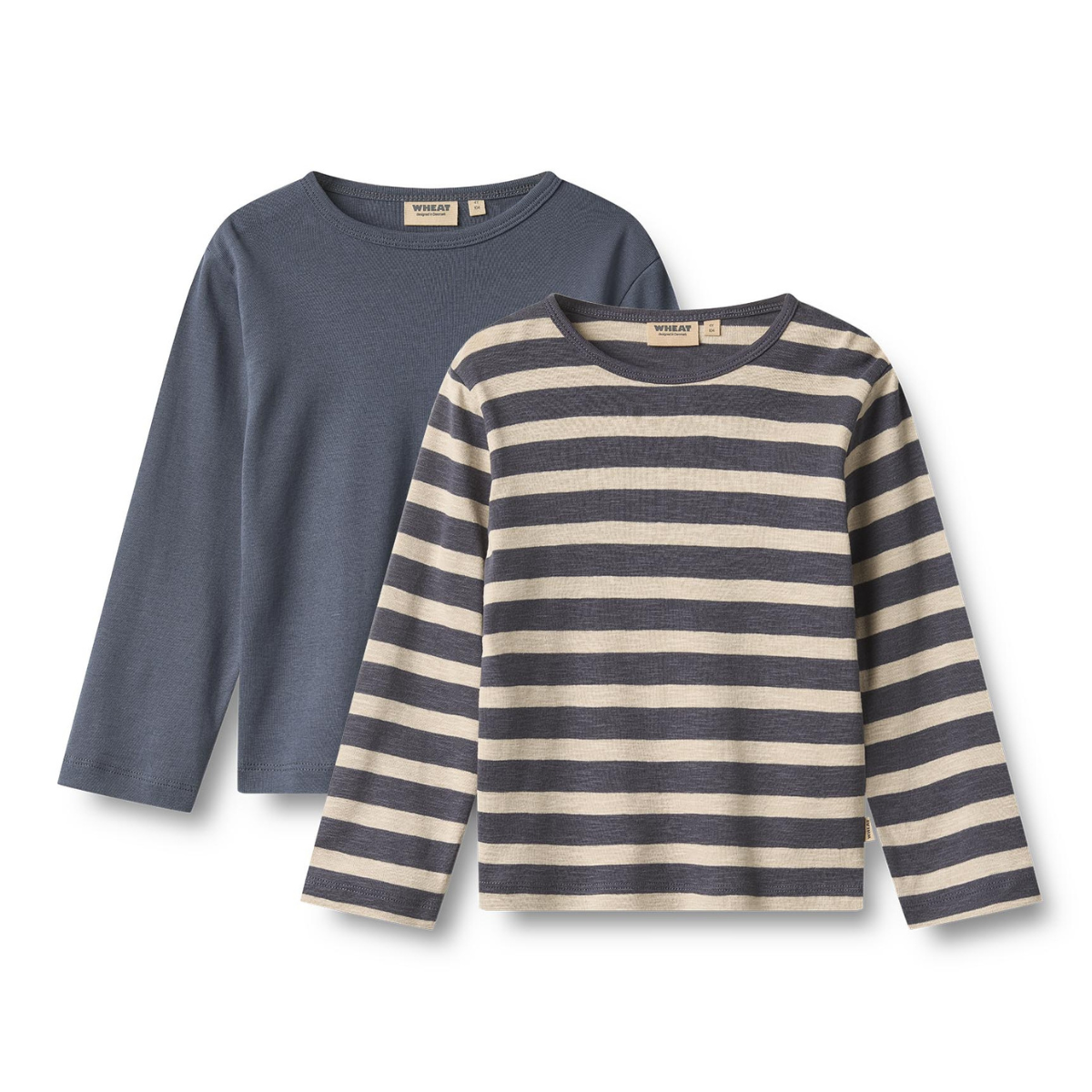 Wheat - Genser 2-pk Milo Greyblue Stripe
