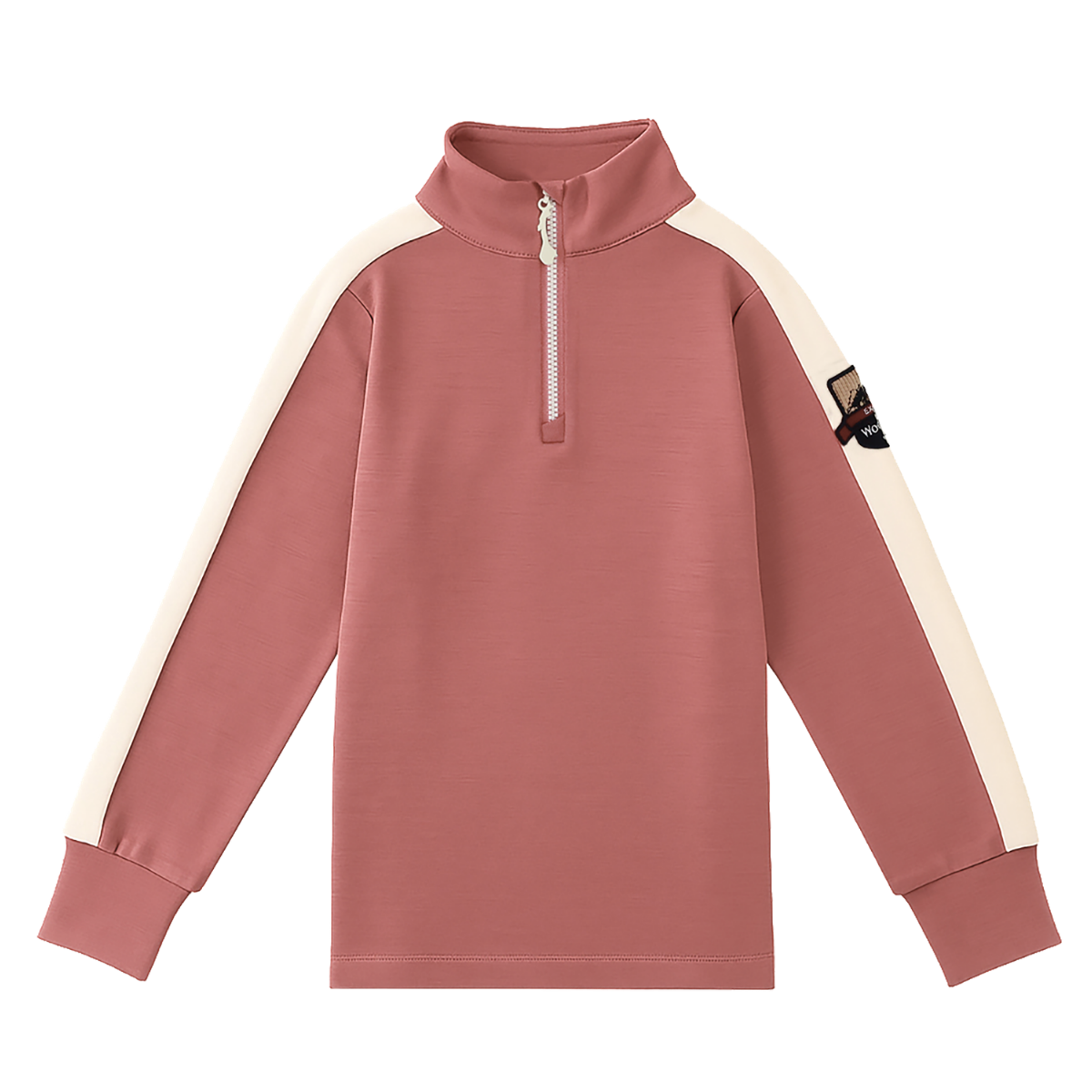 WoolLand - Genser Ål Half-Zip Girl Burned Rose