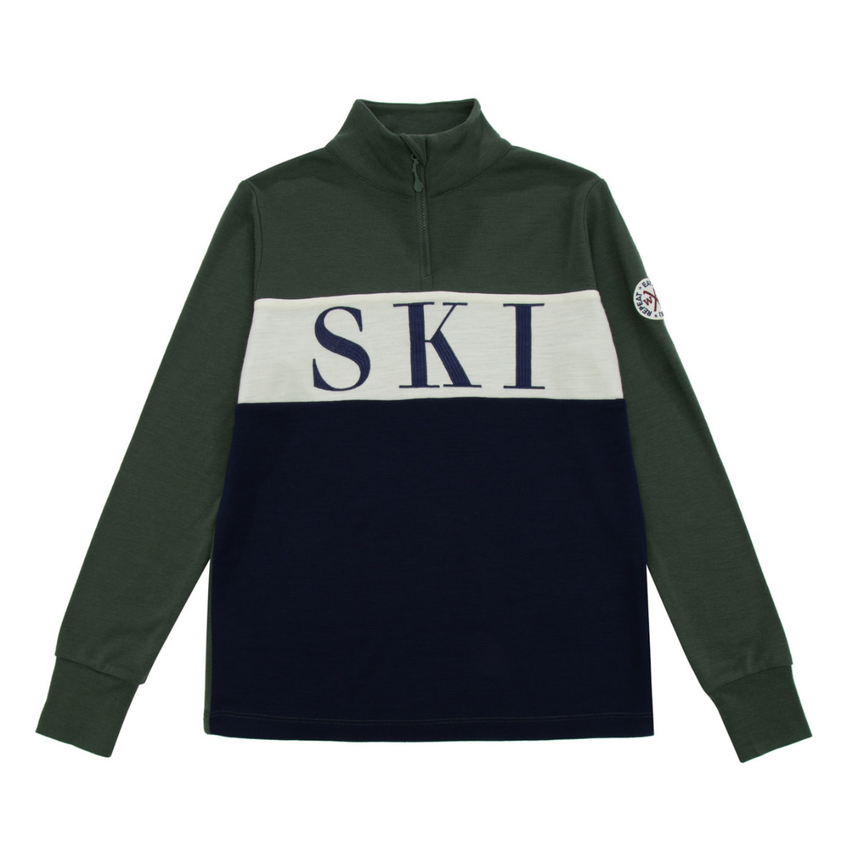 WoolLand - Genser Voss Half-Zip Green