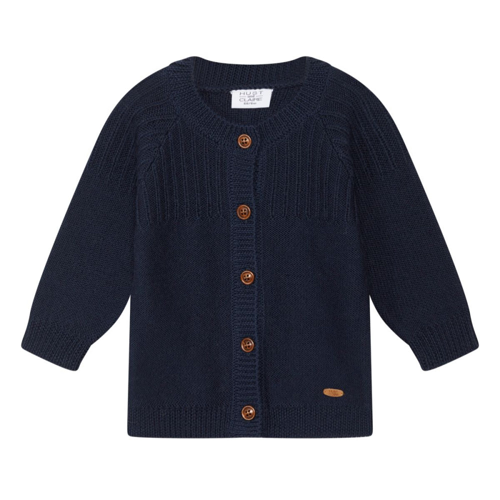 Hust and Claire - Cardigan Ull Ribbestrikket More Navy