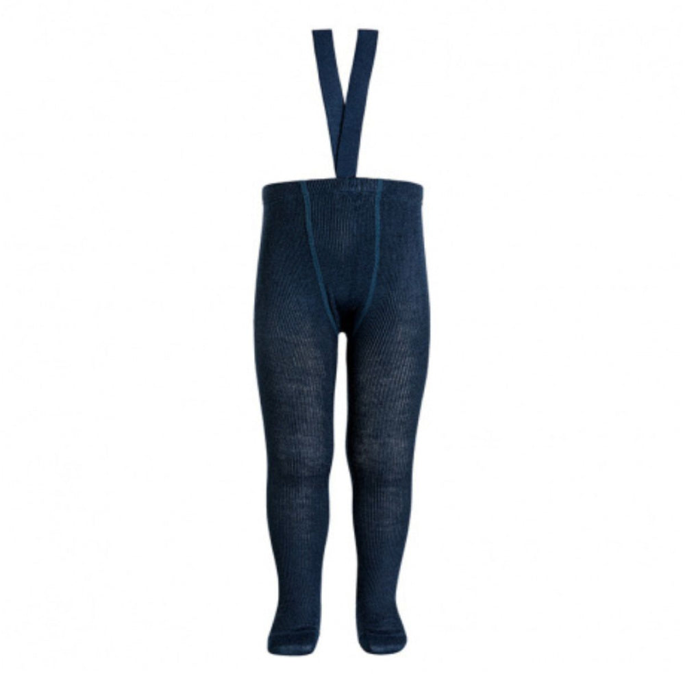 Condor - Ullstrømpebukse med Seler Navy Blue