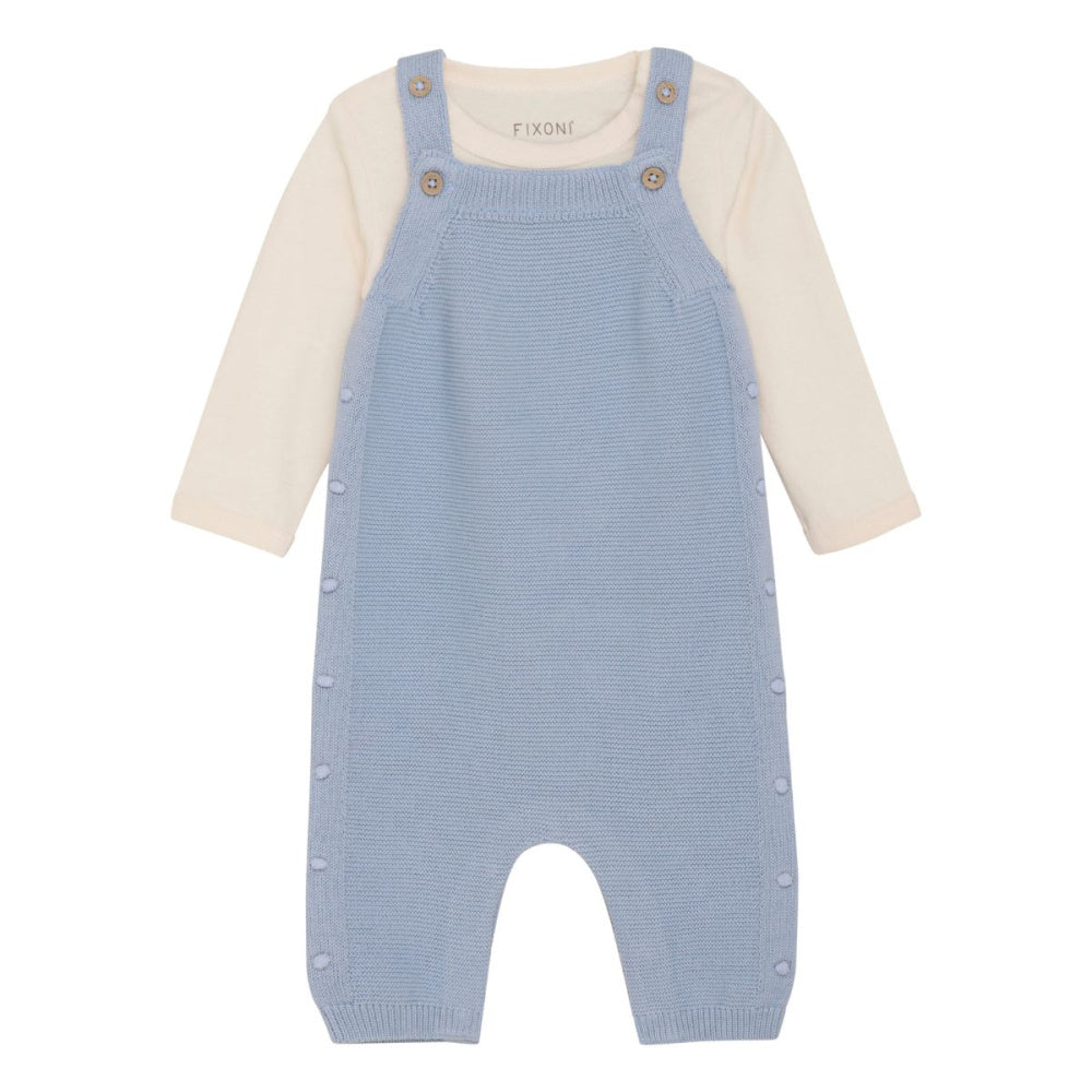 Fixoni - Babysett Body og Strikket Sparkebukse Zen Blue