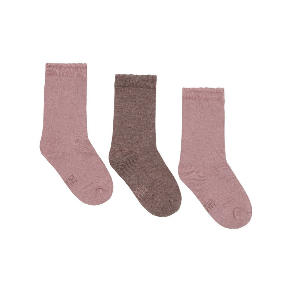 Hust and Claire - Sokker 3-pk Ull/ Bambus Foty Pale Mauve