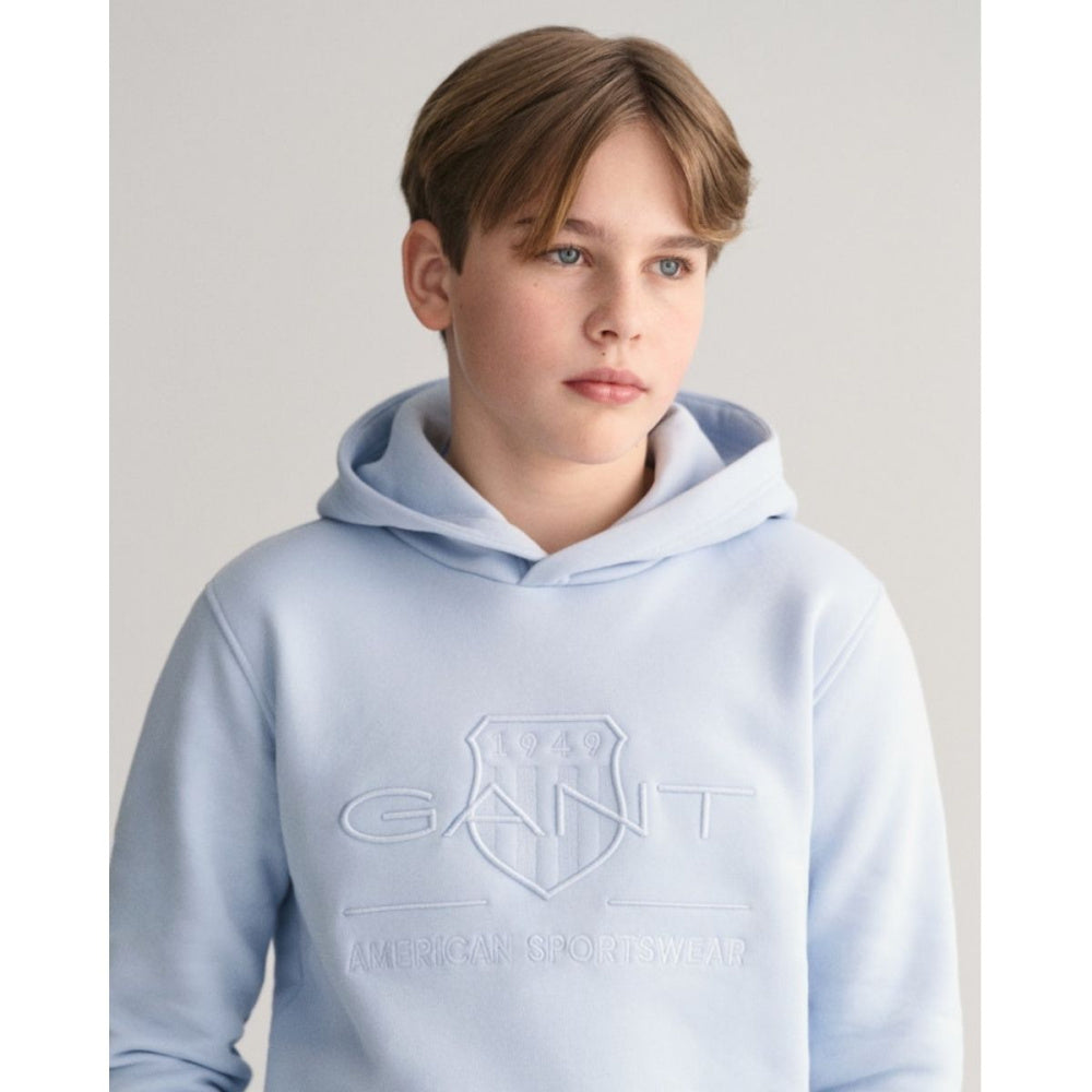 Gant - Hettegenser Tonal Hoodie Fresh Blue