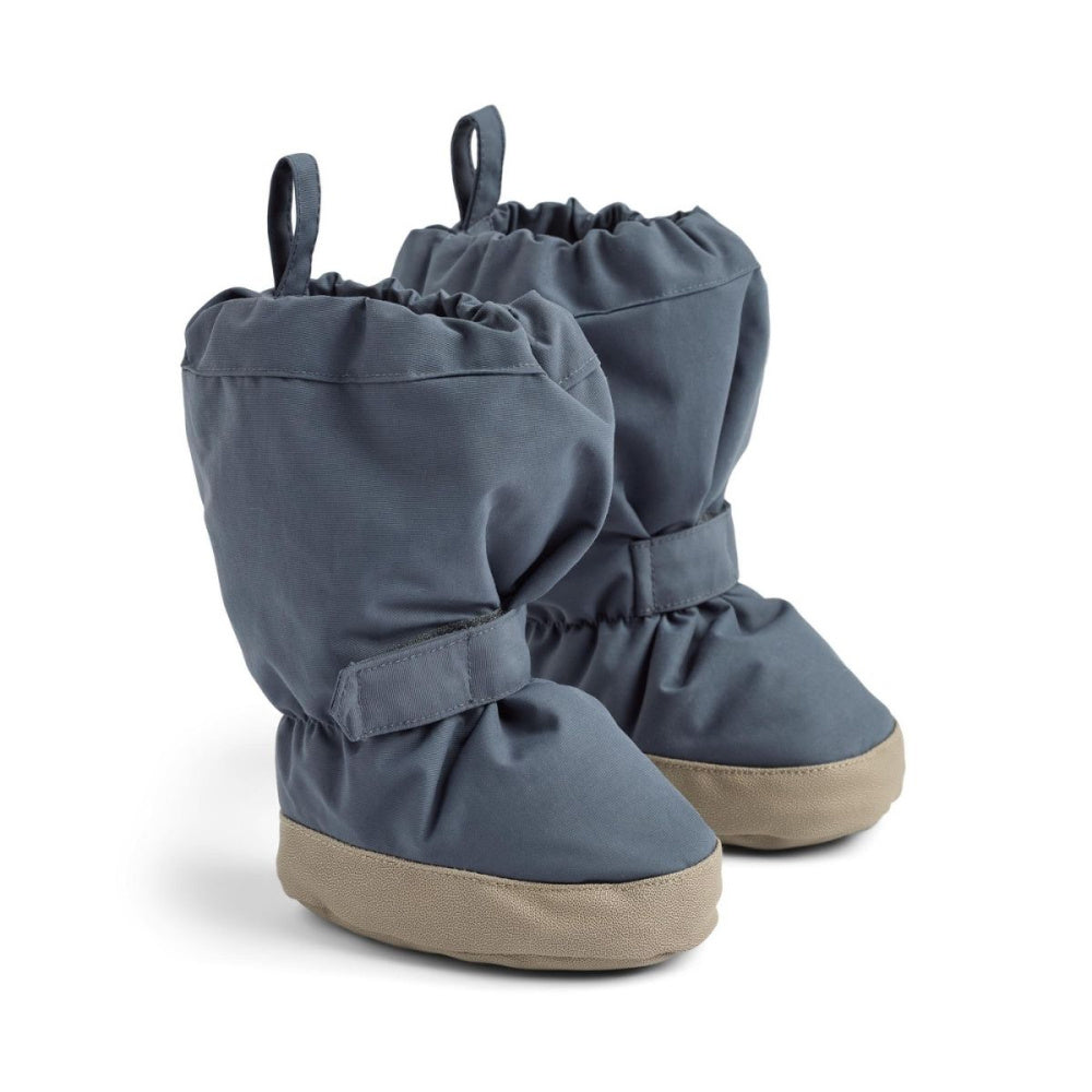 Wheat - Fotpose Baby Booties Greyblue