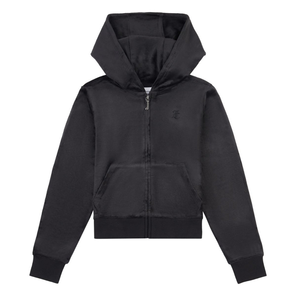 Juicy Couture - Velourjakke Tonal Zip Thru Hoodie Jet Black