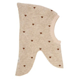 Huttelihut - Balaclava Ull Broderte Hjerter Sand Melange