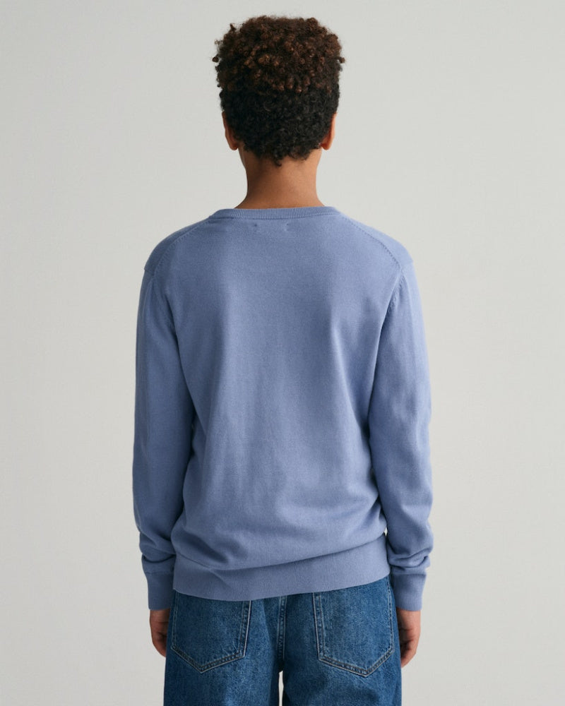 Gant - Genser Shield Classic C-Neck Muscari Blue