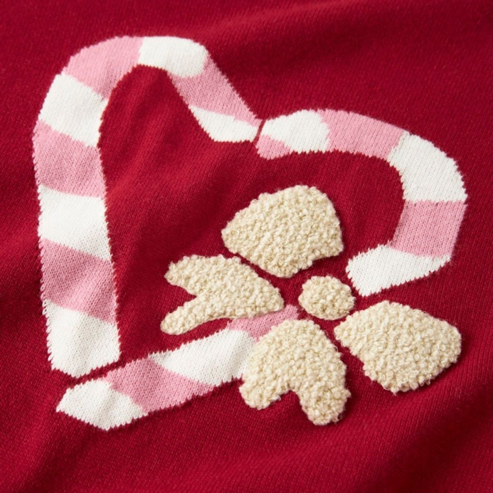 Name It - Julegenser Knit Candy Cane Heart Jester Red