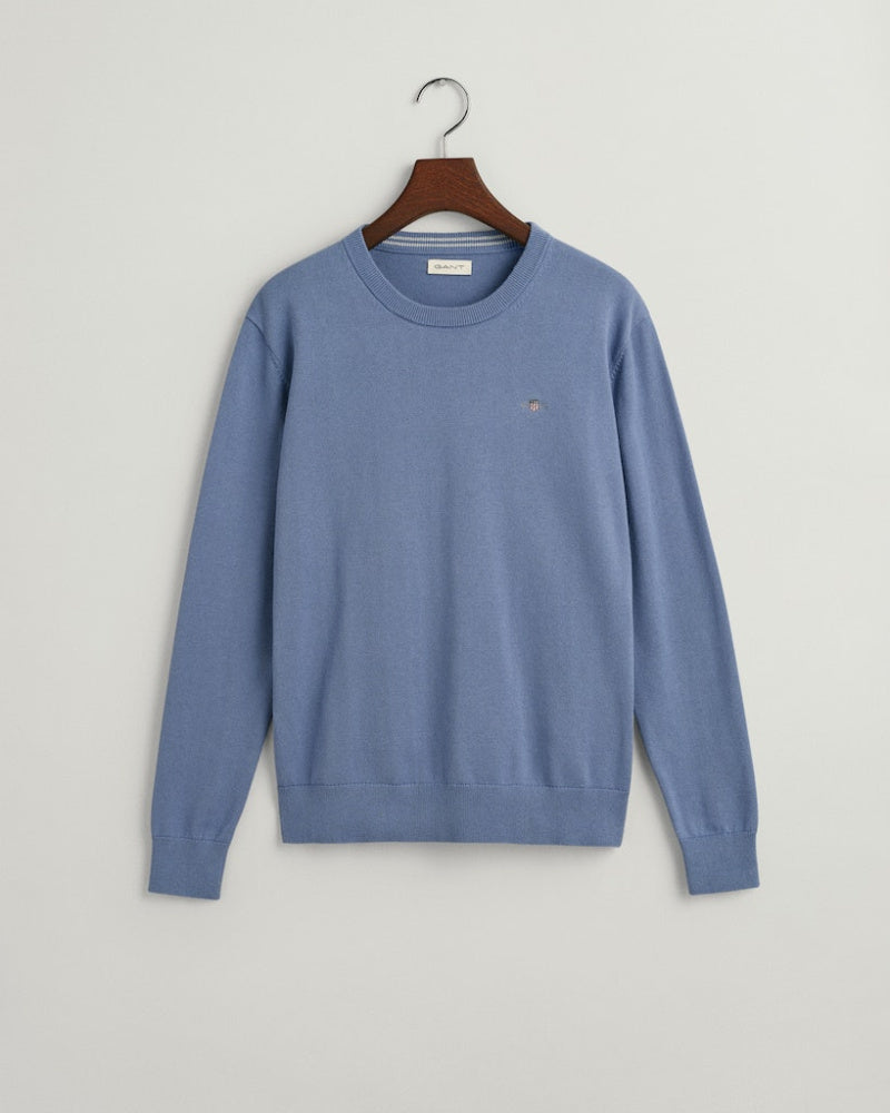 Gant - Genser Shield Classic C-Neck Muscari Blue