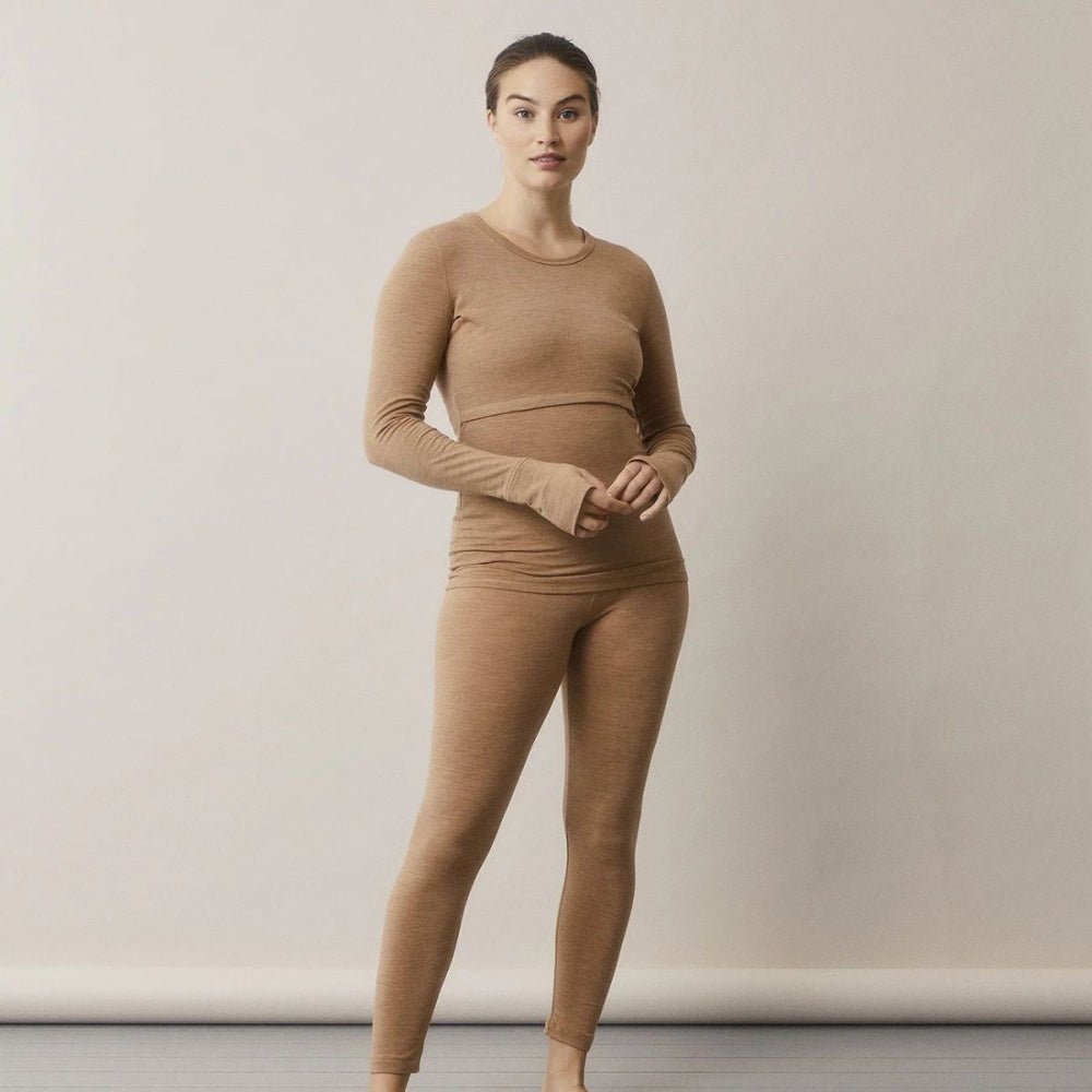 Boob - Gravid og barsel Longs Merinoull Brown Melange - Guttelus.no