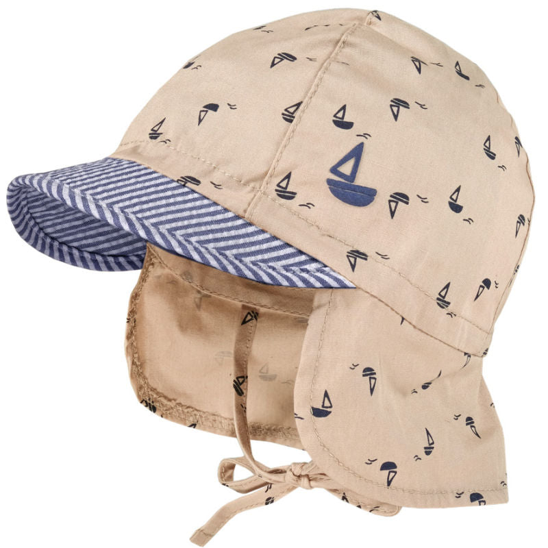 Maximo - Solhatt med nakkebeskyttelse Seilbåt Beige