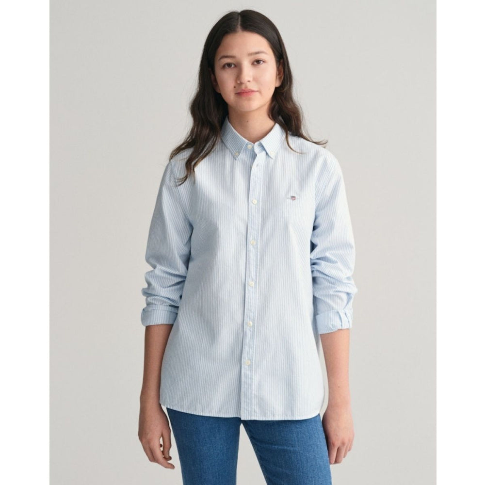 Gant - Skjorte Oxford Striped Capri Blue