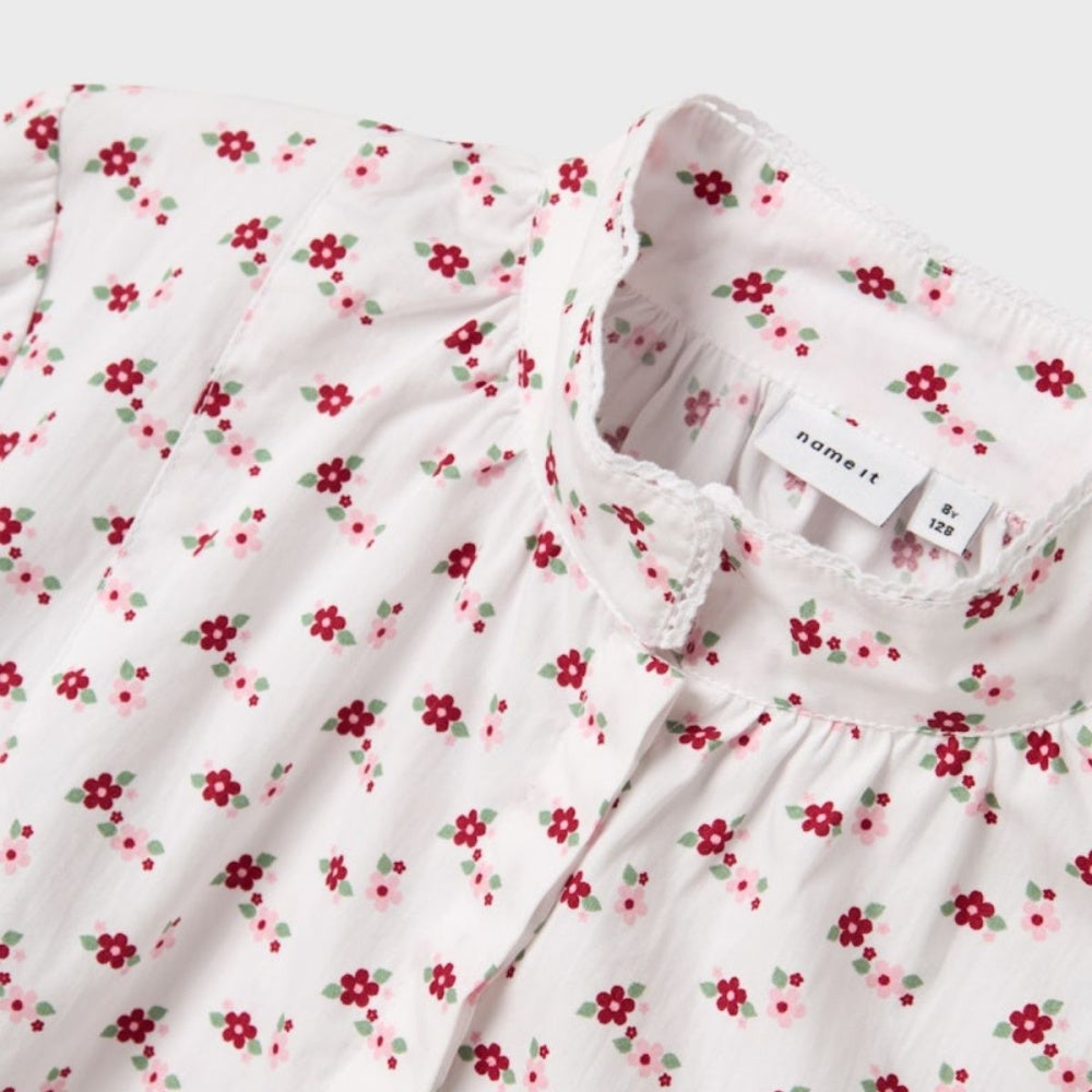 Name It - Bunadskjorte Jr Terina Bright White Flower AOP