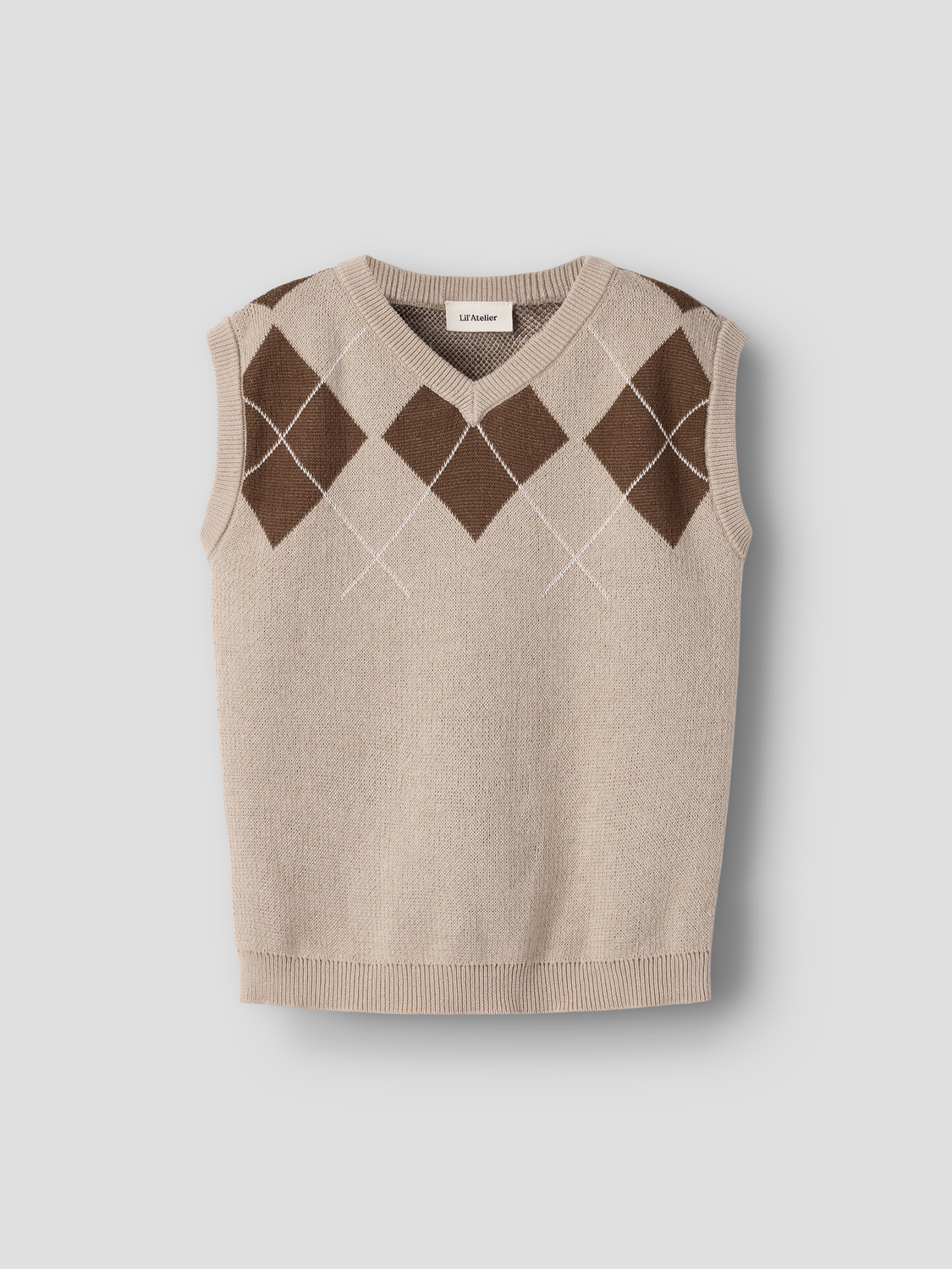 Lil' Atelier - Vest Ronan White Pepper/Brown