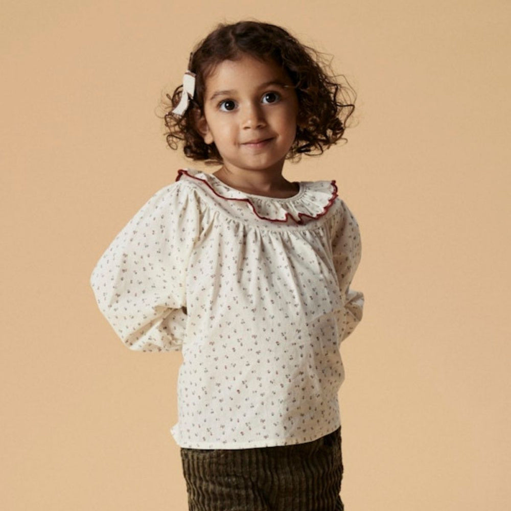 Lil'Atelier - Bluse med Krage Rasia Turtledove Red Dahlia