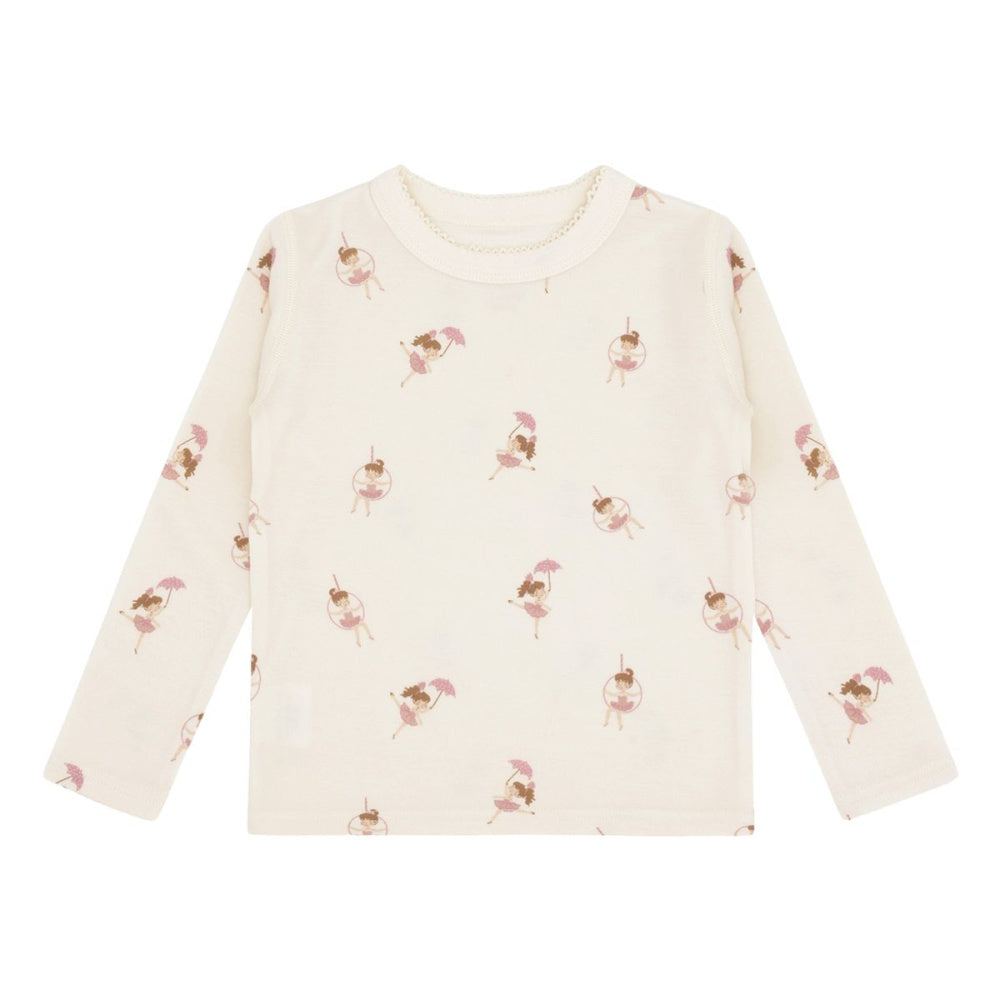 Hust And Claire - Trøye Ull/ Bambus Abba Line Dancer Off White