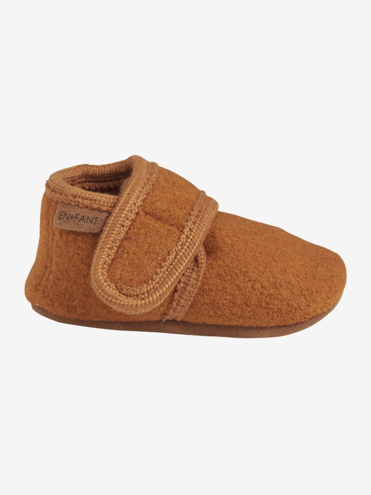 En Fant - Tøfler i Ull Leather Brown - Guttelus.no