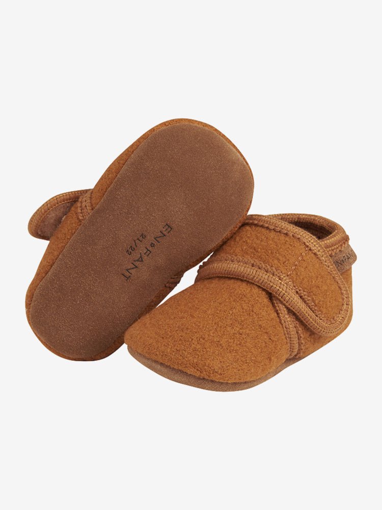 En Fant - Tøfler i Ull Leather Brown - Guttelus.no