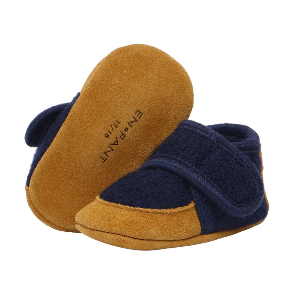 En Fant - Tøfler i Ull/ Suede Navy - Guttelus.no