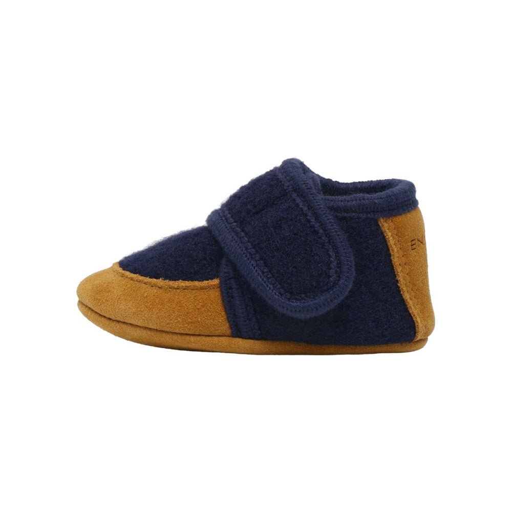 En Fant - Tøfler i Ull/ Suede Navy - Guttelus.no