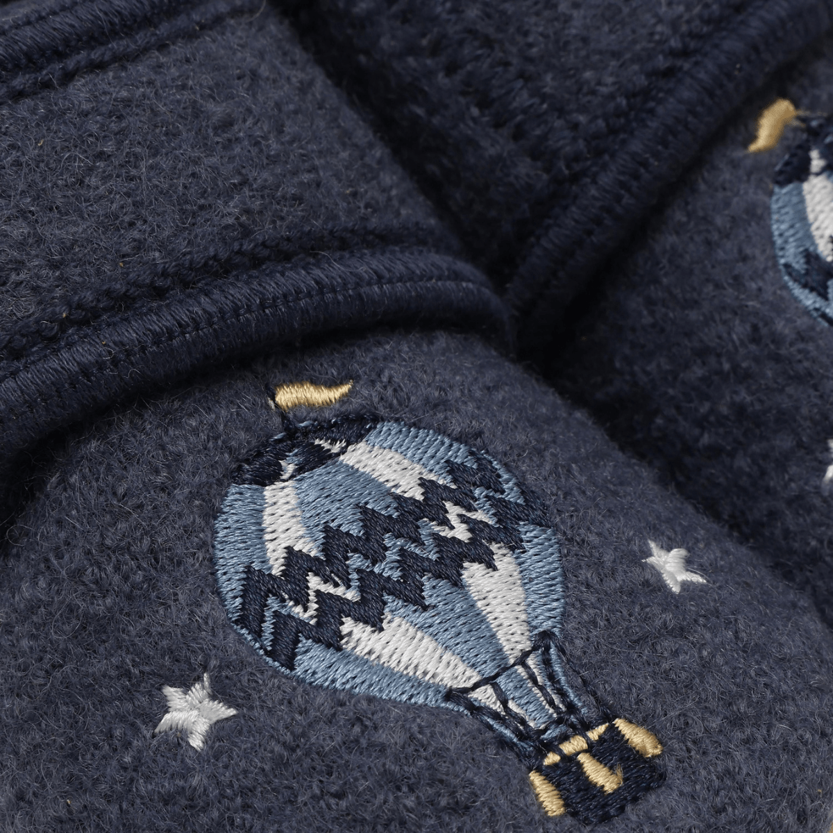 En Fant - Ulltøfler med Broderi Luftballong Vintage Indigo - Guttelus