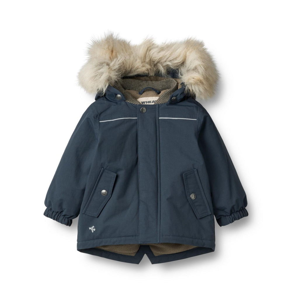 Wheat - Vinterjakke Baby Kasper Tech Dark Blue